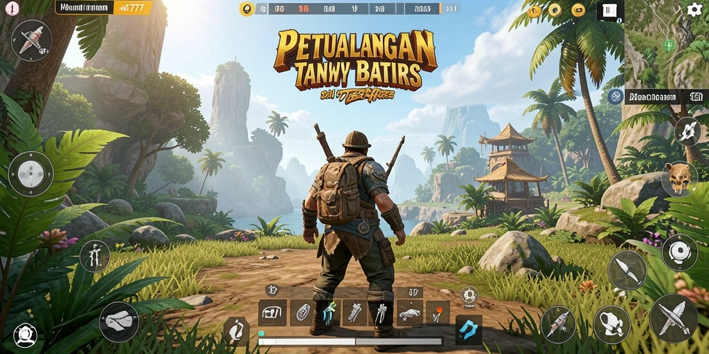 Screenshot menampilkan petualangan seru dalam dunia terbuka A7777.