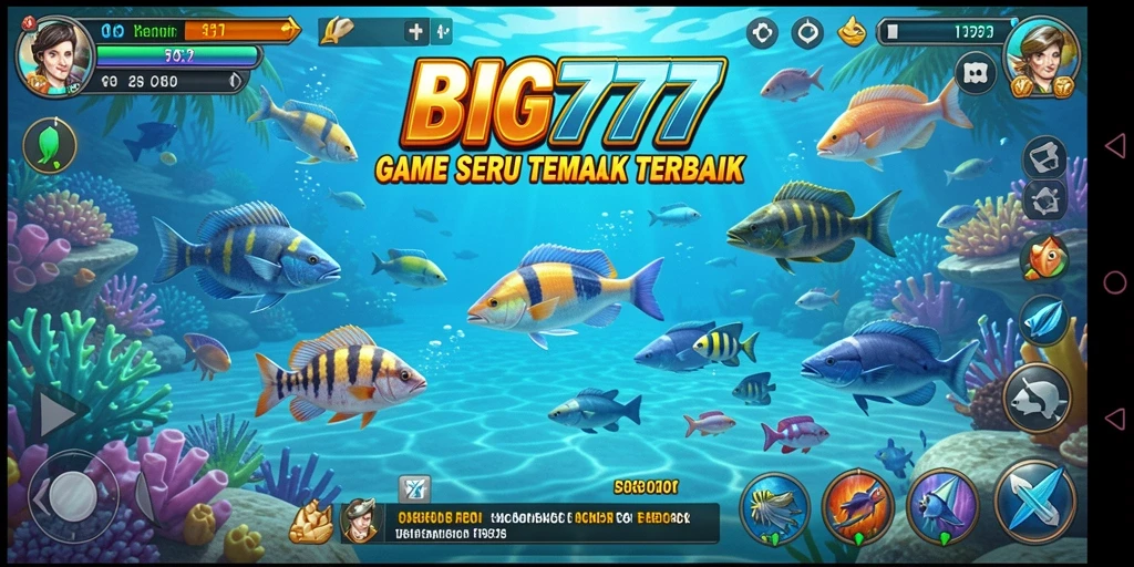 Gameplay seru dari BIG777 saat menembak ikan yang beragam.