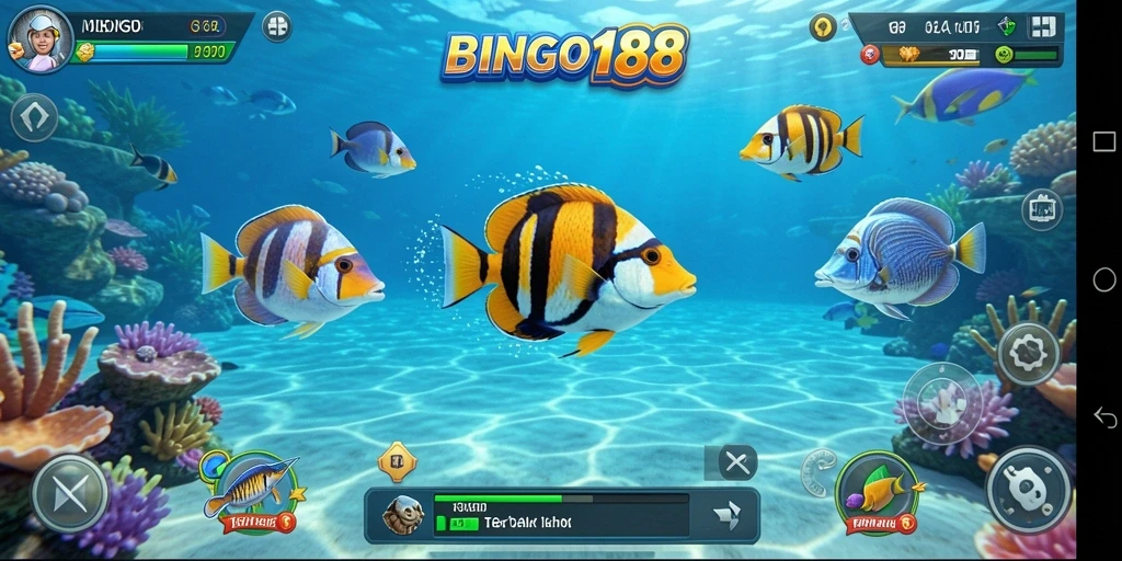 Tampilan menarik dari gameplay BINGO188 saat menangkap ikan.