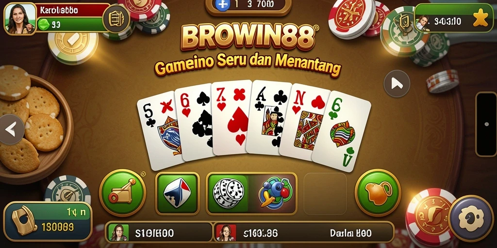 Tampilan seru gameplay BROWIN88 saat bermain Domino.