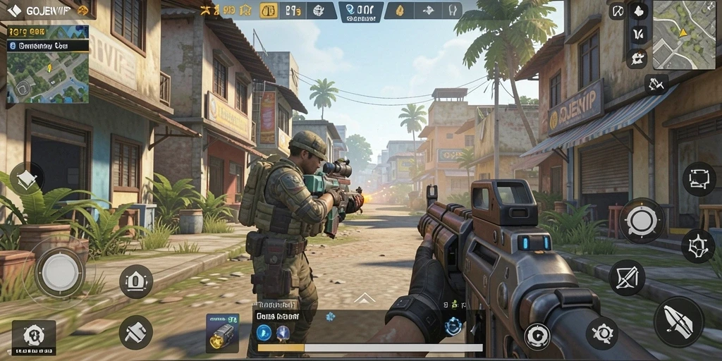 Screenshot gameplay GOJEKVIP menunjukkan aksi seru dan strategi dalam permainan TPS.