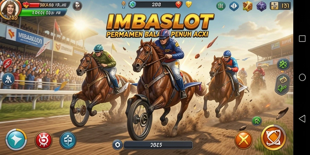Tampilan menarik dari gameplay balap IMBASLOT yang mendebarkan.