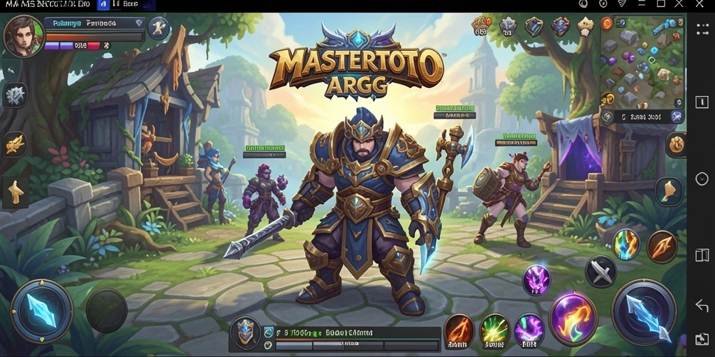 Screenshot gameplay MASTERTOTO menampilkan pertarungan seru di dunia fantasi.