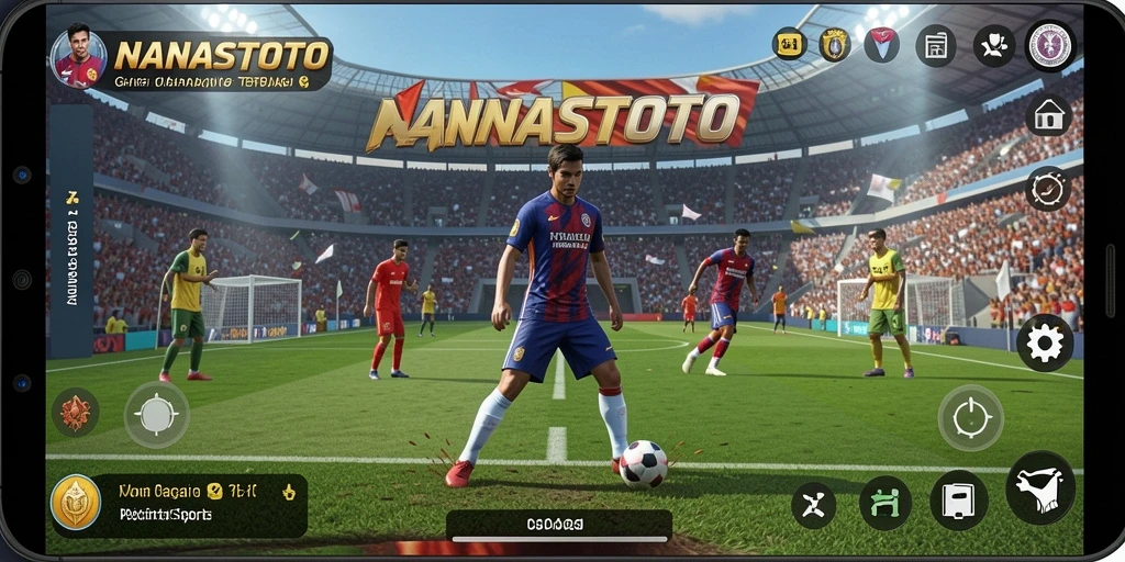 Screenshot NANASTOTO menampilkan aksi seru dalam gameplay olahraga.