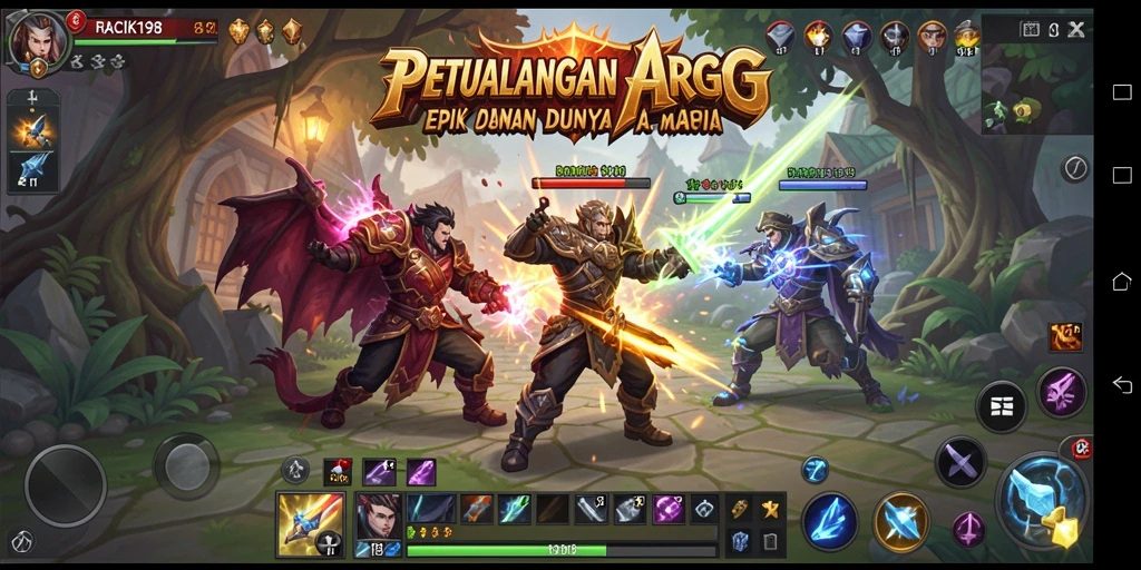 Tampilan gameplay seru dan mendebarkan dari RACIK198.