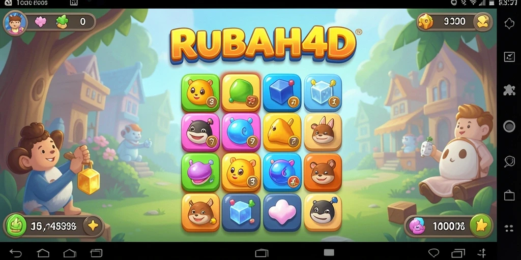 Gameplay seru RUBAH4D dengan tantangan Match-3.