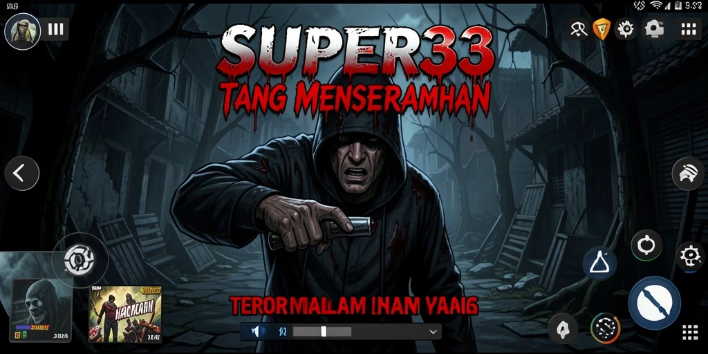 Tampilan screenshot SUPER33 menampilkan momen mencekam dalam gameplay Horror.